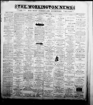 cover page of Workington News and West Cumberland Advertiser published on December 13, 1902