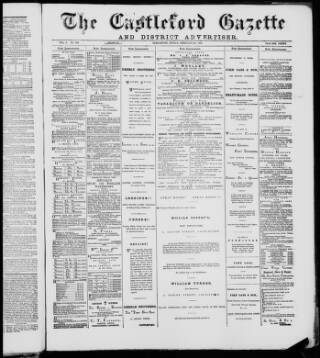 cover page of Castleford Gazette published on February 22, 1878