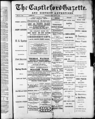 cover page of Castleford Gazette published on May 24, 1889