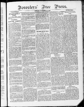 cover page of Forester's Free Press published on November 29, 1889