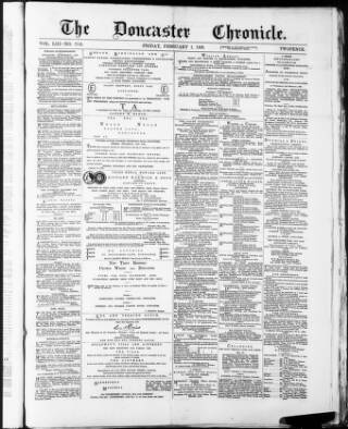 cover page of Doncaster Chronicle published on February 1, 1889