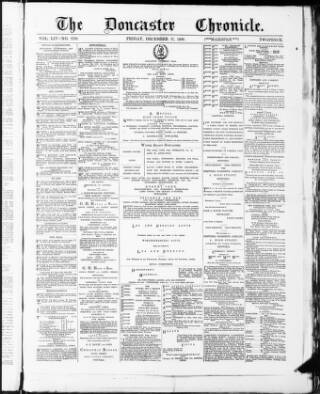 cover page of Doncaster Chronicle published on December 27, 1889