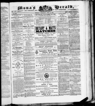 cover page of Mona's Herald published on February 27, 1884