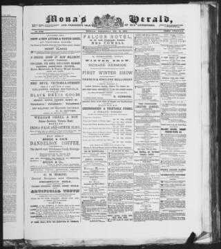 cover page of Mona's Herald published on November 19, 1884