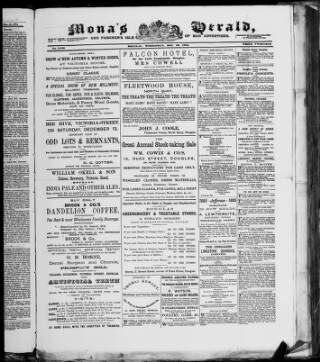 cover page of Mona's Herald published on December 10, 1884