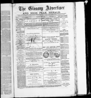cover page of North Derbyshire & North Cheshire Advertiser published on July 6, 1872