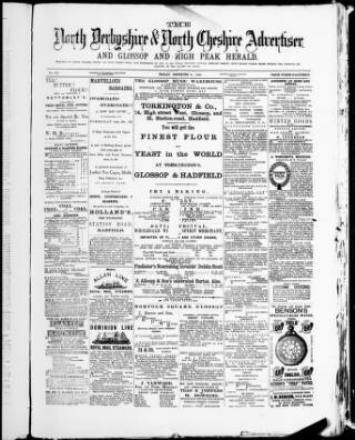 cover page of North Derbyshire & North Cheshire Advertiser published on December 30, 1887