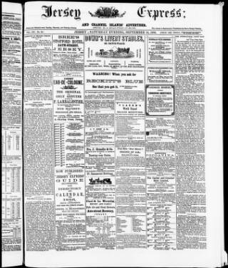 cover page of Jersey Express and Channel Islands Advertiser published on September 18, 1886