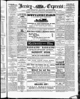 cover page of Jersey Express and Channel Islands Advertiser published on November 30, 1898