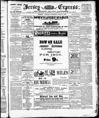 cover page of Jersey Express and Channel Islands Advertiser published on July 6, 1900