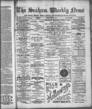 cover page of Seaham Weekly News published on May 29, 1903