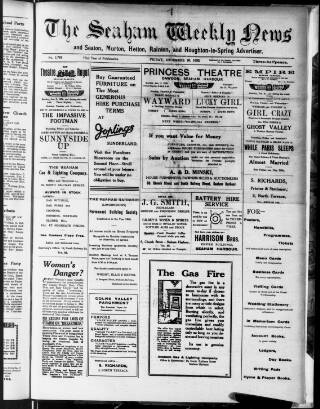 cover page of Seaham Weekly News published on December 30, 1932