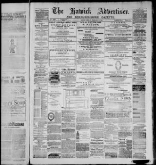 cover page of Hawick Advertiser and Roxburghshire Gazette published on February 28, 1885