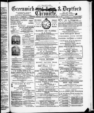 cover page of Greenwich and Deptford Chronicle published on February 28, 1880