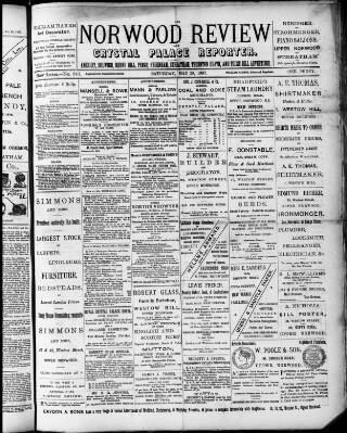 cover page of Norwood Review and Crystal Palace Reporter published on May 29, 1897