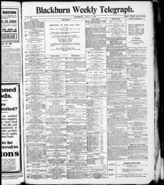 cover page of Blackburn Weekly Telegraph published on July 6, 1918