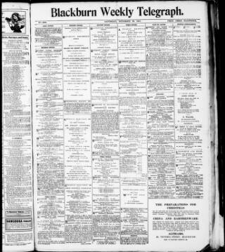 cover page of Blackburn Weekly Telegraph published on November 30, 1918