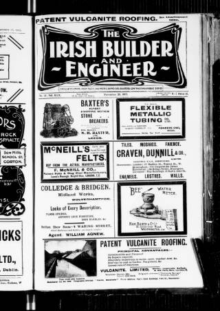 cover page of The Dublin Builder published on November 30, 1907