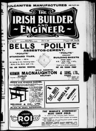cover page of The Dublin Builder published on July 6, 1918