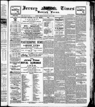 cover page of Jersey Times and British Press published on July 6, 1906