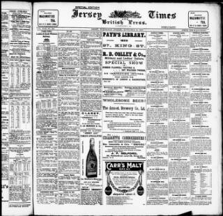 cover page of Jersey Times and British Press published on September 18, 1907