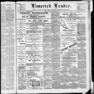 cover page of Limerick Leader published on November 30, 1908