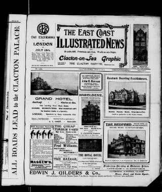 cover page of Clacton Graphic and East Coast Illustrated News published on July 6, 1912
