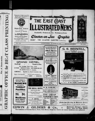 cover page of Clacton Graphic and East Coast Illustrated News published on November 30, 1912