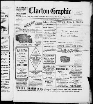 cover page of Clacton Graphic and East Coast Illustrated News published on December 30, 1922