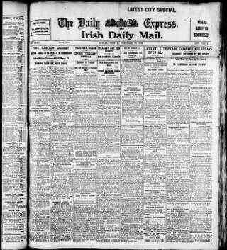 cover page of Dublin Daily Express published on February 28, 1919