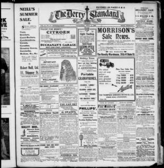 cover page of Londonderry Standard published on July 6, 1927