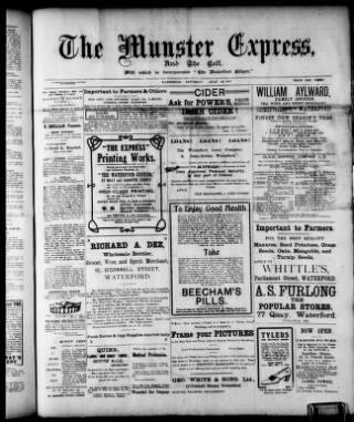cover page of Munster Express published on July 12, 1913