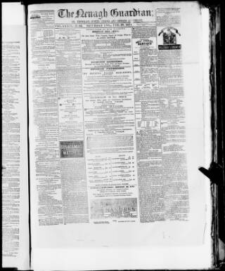 cover page of Nenagh Guardian published on February 28, 1874