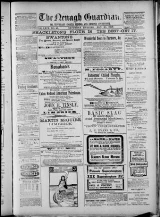 cover page of Nenagh Guardian published on November 30, 1907