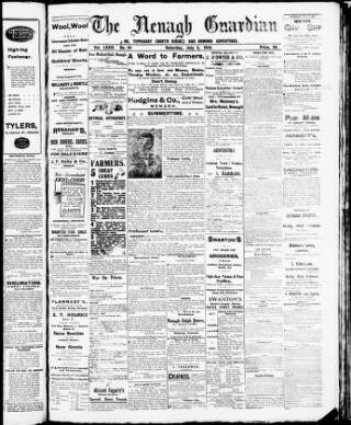 cover page of Nenagh Guardian published on July 6, 1918