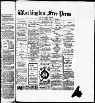 cover page of Workington Free Press and Solway Pilot published on September 18, 1886