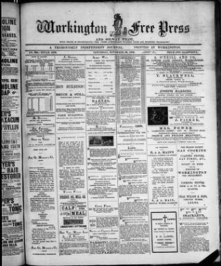 cover page of Workington Free Press and Solway Pilot published on November 30, 1889
