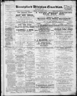 cover page of Knutsford Guardian published on November 17, 1911