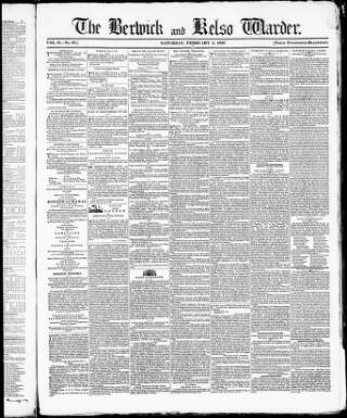 cover page of Berwick Warder published on February 4, 1837