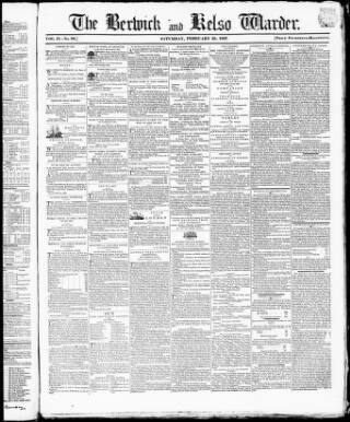 cover page of Berwick Warder published on February 25, 1837