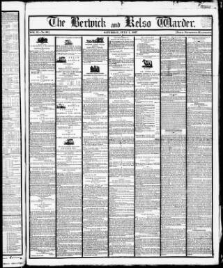 cover page of Berwick Warder published on July 1, 1837