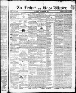 cover page of Berwick Warder published on November 25, 1837