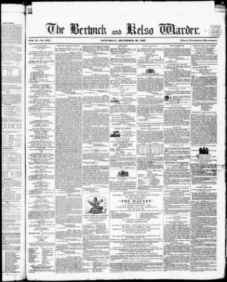 cover page of Berwick Warder published on December 30, 1837