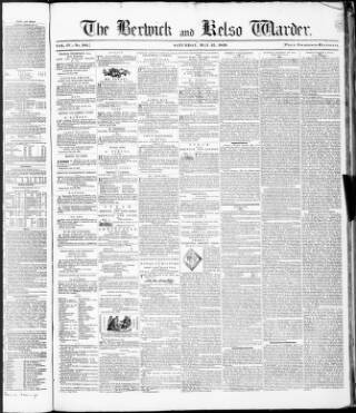 cover page of Berwick Warder published on May 25, 1839