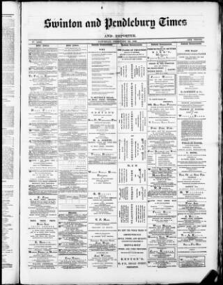 cover page of Swinton and Pendlebury Times published on February 23, 1889