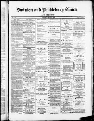 cover page of Swinton and Pendlebury Times published on May 11, 1889
