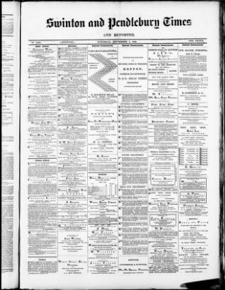 cover page of Swinton and Pendlebury Times published on September 7, 1889