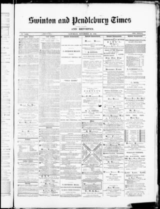 cover page of Swinton and Pendlebury Times published on November 30, 1889