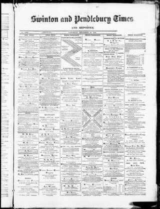 cover page of Swinton and Pendlebury Times published on December 28, 1889