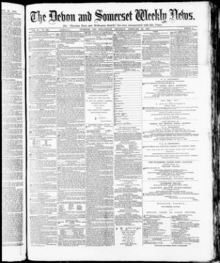 cover page of Devon and Somerset News published on February 28, 1878
